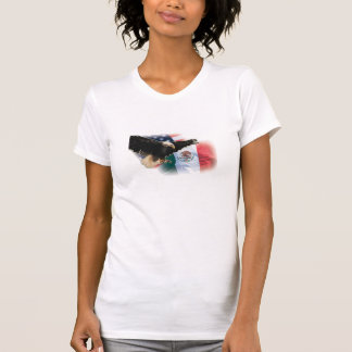 Sleeveless Dame T-Shirt mit Eagle und Flagge