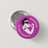 #sleeveup to Fight COVID-19 - Femme Pink Button (Vorne & Hinten)