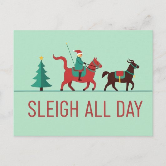 Sleigh All Day Christmas Postkarte (Vorderseite)