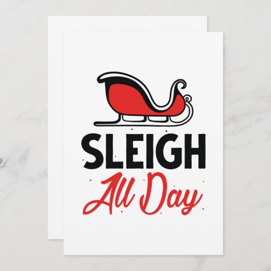 Sleigh All Day Dankeskarte (Vorne/Hinten)
