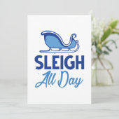 Sleigh All Day Dankeskarte (Stehend Vorderseite)