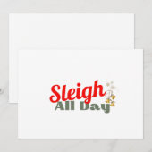Sleigh All Day Fun Ferienkarte Feiertagskarte (Vorne/Hinten)