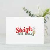 Sleigh All Day Fun Ferienkarte Feiertagskarte (Stehend Vorderseite)