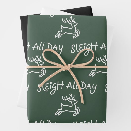 Sleigh All Day Funny Christmas Holiday Party  Geschenkpapier Set (Beispiel)