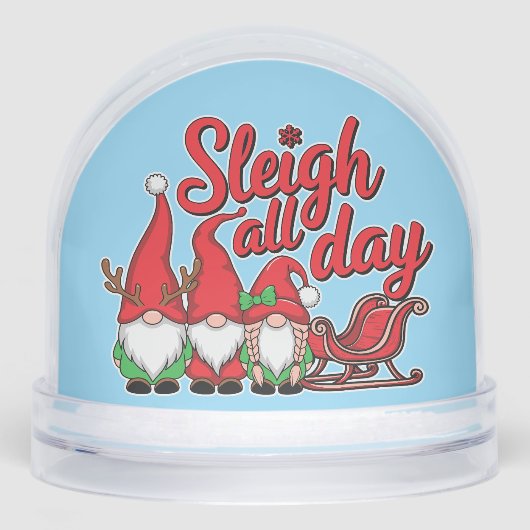 Sleigh All Day Gnomes Schneekugeln (Vorderseite)