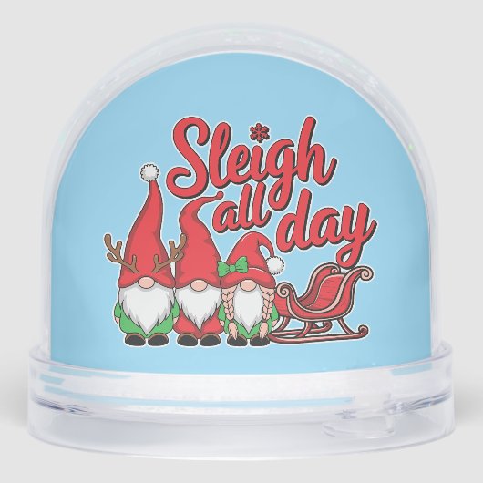 Sleigh All Day Gnomes Schneekugeln (Rückseite)