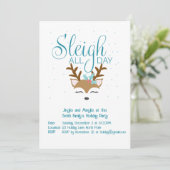 Sleigh All Day Holiday Party - Einladung (Stehend Vorderseite)