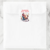 Sleigh All Day Quadratischer Aufkleber (Tasche)