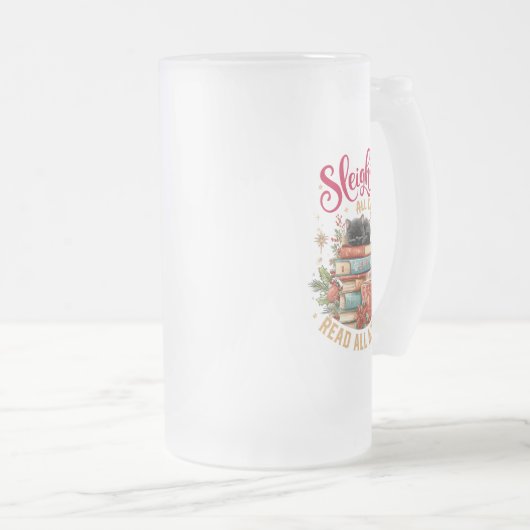 Sleigh All Day Read All Night Mattglas Bierglas (VorderseiteRechts)