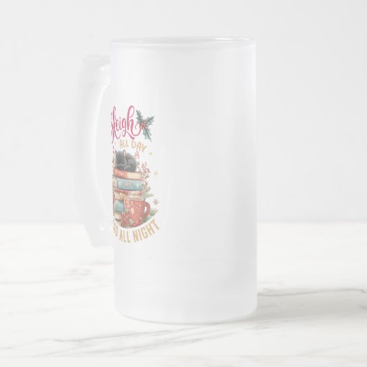 Sleigh All Day Read All Night Mattglas Bierglas (Vorderseite Links)