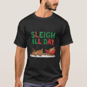 Sleigh All Day – Reindeer Burnout Christmas Tee (Vorderseite)