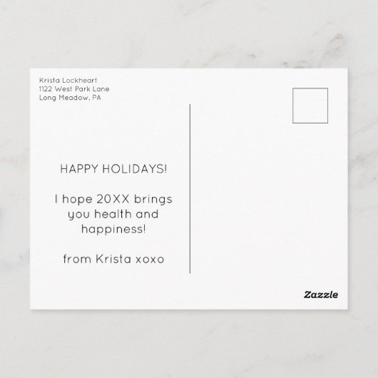 Sleigh All Day Sassy Singleton Postkarte (Rückseite)