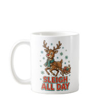 Sleigh All Day Vintage Rentier Weihnachten Retro
