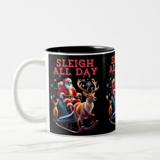 Sleigh All Day Zweifarbige Tasse (Links)