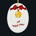 Sleigh Bell Fun Keramik Ornament<br><div class="desc">Das Bild von Sleigh Bell ist eine grafische Illustration des Künstlers/Designers Charmaine Paulson. Es wurde als Vektor erstellt und dann in Foto-Software abgeschlossen.</div>