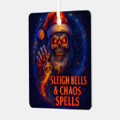 Sleigh Bells & Chaos Spells Christmas  Ornament Aus Metall (Vorderseite links)