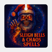 Sleigh Bells & Chaos Spells Christmas Ornament Aus Metall (Vorderseite)