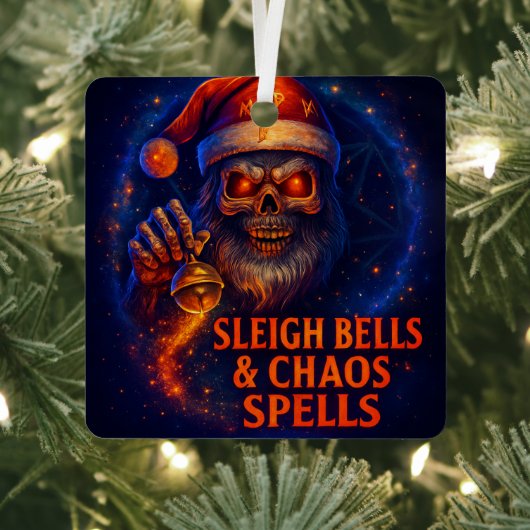 Sleigh Bells & Chaos Spells Christmas  Ornament Aus Metall (InSitu)