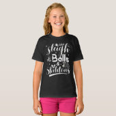 Sleigh bells & skeletons dancing funny christmas T-Shirt (Vorne ganz)