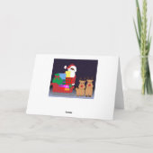 Sleigh Black Santa Feiertagskarte (Rückseite)