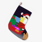 Sleigh Black Santa Kleiner Weihnachtsstrumpf (Vorderansicht (hängend))