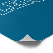 Sleigh Christmas Varsity Minimal Text Santa Hat Fa Poster (Ecke)