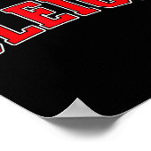 Sleigh Christmas Varsity Text With Santa Hat Famil Poster (Ecke)