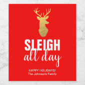 Sleigh Das ganze Jahr hindurch Weihnachtsweinsiege Weinetikett (Einzelnes Label)