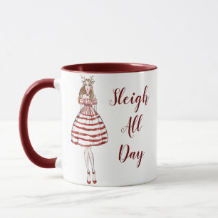 Sleigh Den ganzen Tag über Weihnachten Weihnachten Tasse