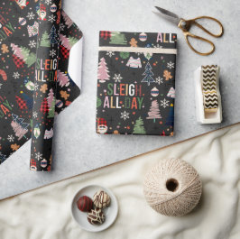 Sleigh Der ganze Tag ändern Hintergrundfarbe Weihn Geschenkpapier