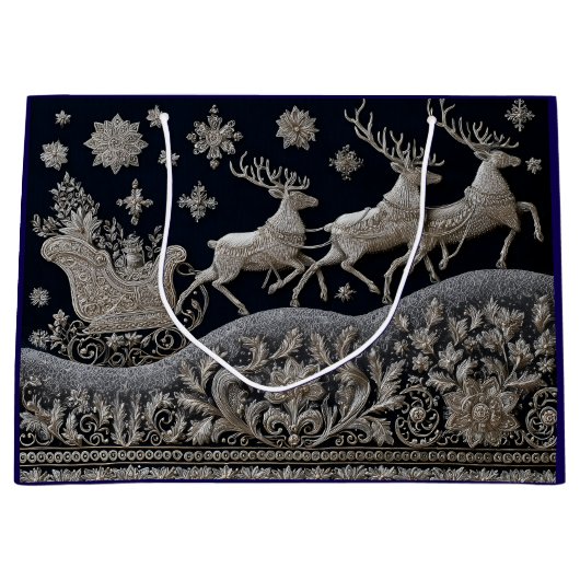 Sleigh Embroidery Große Geschenktüte (Vorderseite)