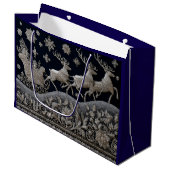 Sleigh Embroidery Große Geschenktüte (Vorderseite Schrägansicht)