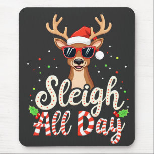 Sleigh Ganztags Funny Rentier Weihnachtsliebhaber Mousepad