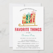 Sleigh Geschenkboxen Favorite Things Party Einladung (Vorderseite)