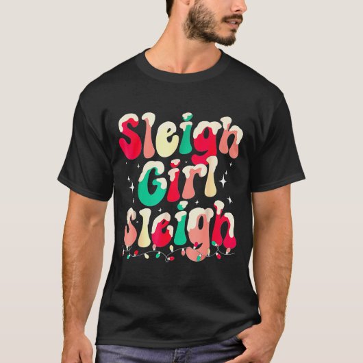 Sleigh Girl Sleigh Christmas Womens Pajamas T-Shirt (Vorderseite)