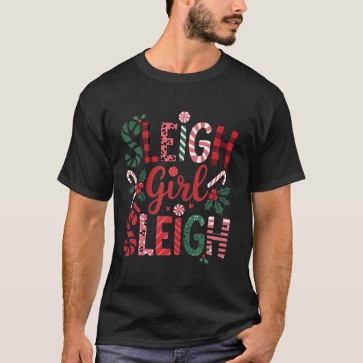 Sleigh Girl Sleigh Funny Little Women's Retro Chri T-Shirt (Vorderseite)