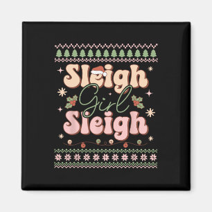 Sleigh Girl Sleigh Xmas Weihnachten Magnet