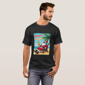 Sleigh in It on Vacation Funny Santa Claus Beach C T-Shirt (Vorne ganz)