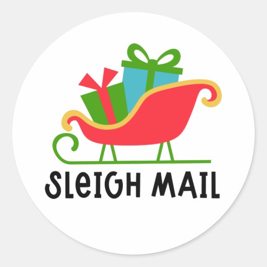 Sleigh Mail Classic Round Sticker (Vorderseite)