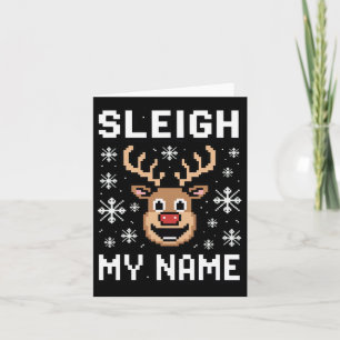 Sleigh Mein Name Ugly Christmas Pixel Sleigh Karte