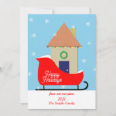 Sleigh New Address Holiday Moving Ankündigung (Vorderseite)