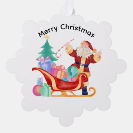 Sleigh Personalize Paper Card Ornament