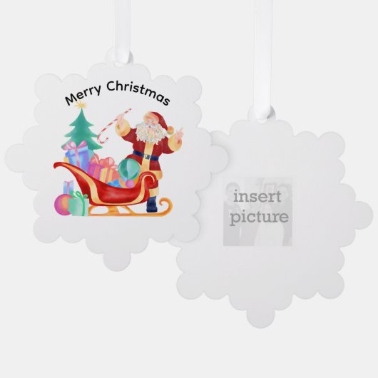 Sleigh Personalize Paper Card Ornament (Vorderseite/Rückseite)