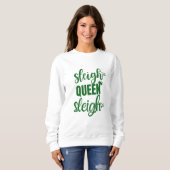 Sleigh Queen Funny Christmas White Winter Sweater Sweatshirt (Vorne ganz)