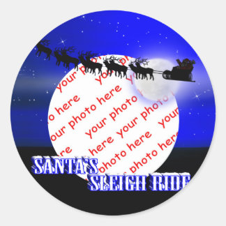 Sleigh Ride Foto Frame Runder Aufkleber