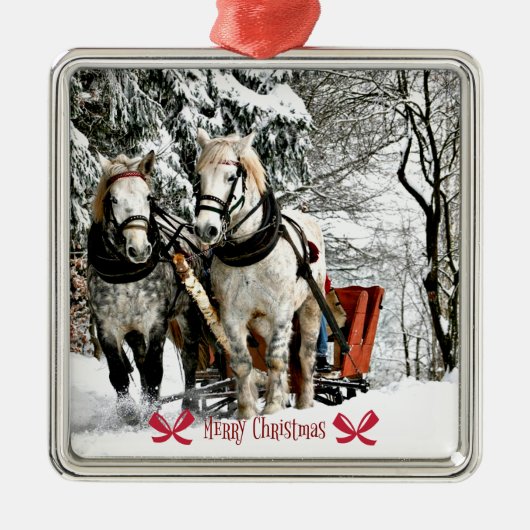 Sleigh Ride, frohe Weihnachten Ornament Aus Metall (Vorne)
