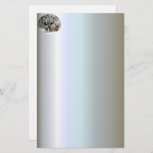 Sleigh Ride im Snowy Forest Briefpapier (Vorne/Hinten)