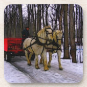 Sleigh Ride in der Schneesammlung Untersetzer (Vorderseite)