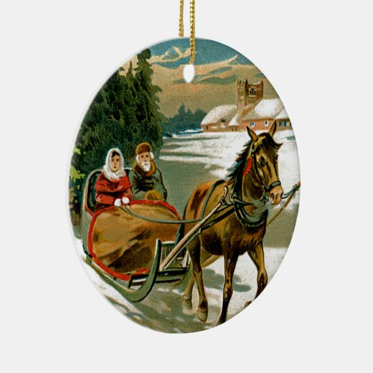 Sleigh Ride Keramik Ornament (Rechts)