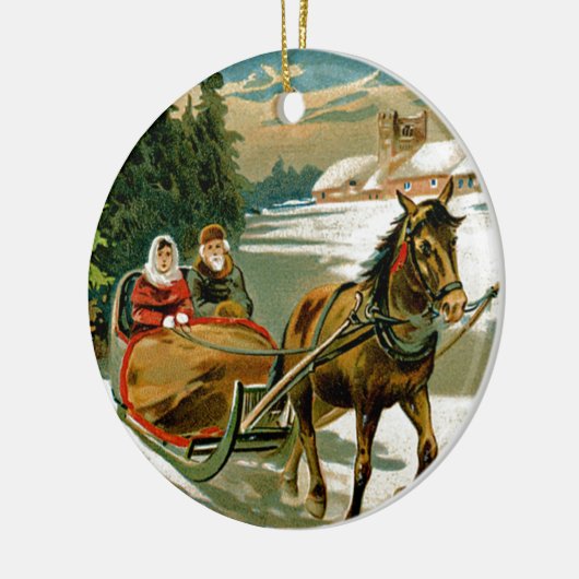 Sleigh Ride Keramik Ornament (Links)